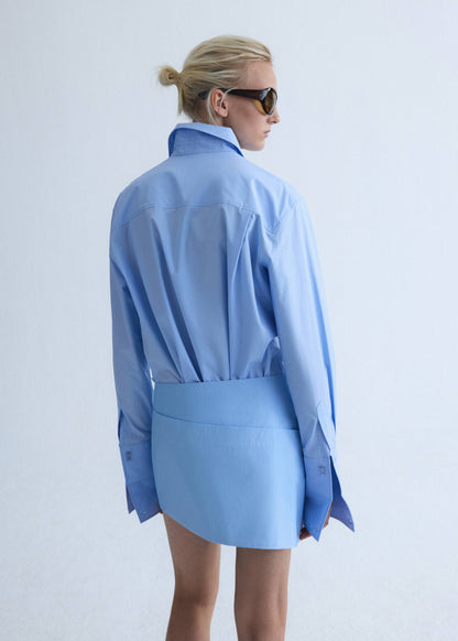 Straight poplin shirt