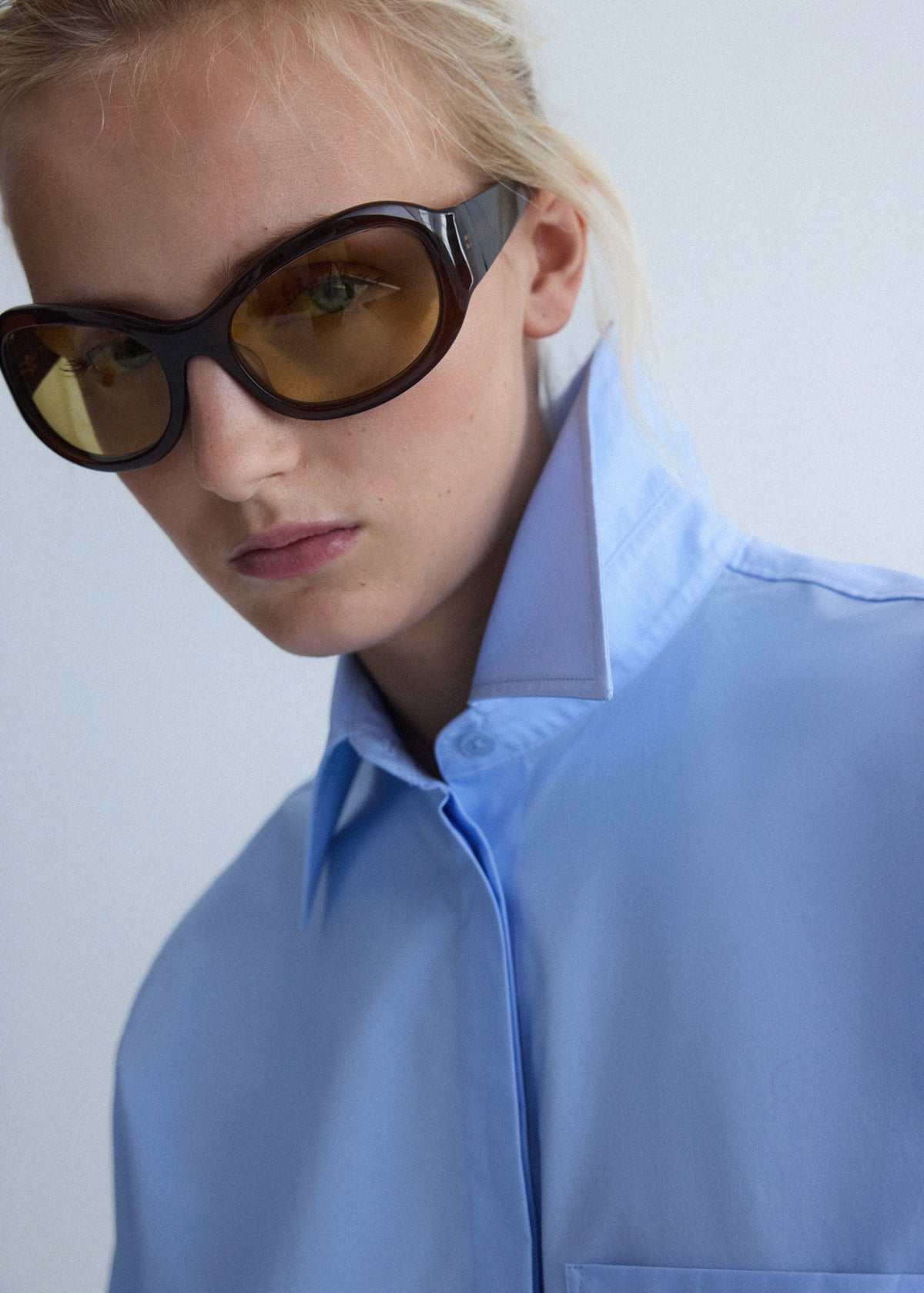 Straight poplin shirt