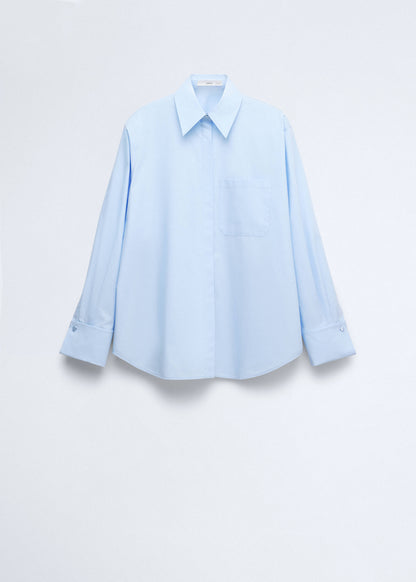 Straight poplin shirt
