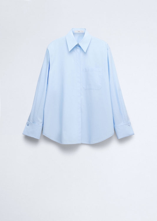 Straight poplin shirt