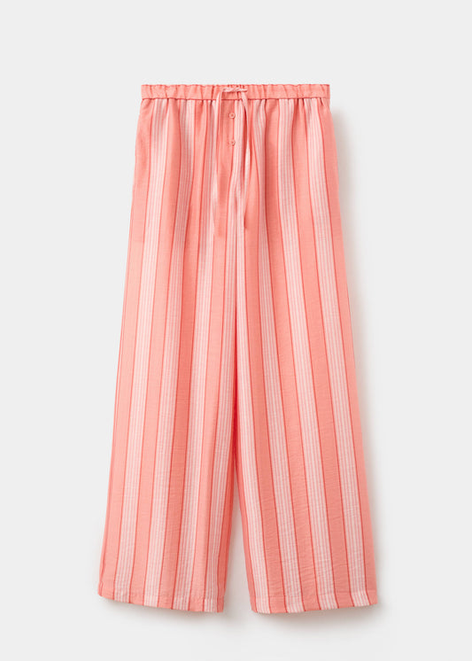 Straight trousers in a linen lyocell blend with stripes