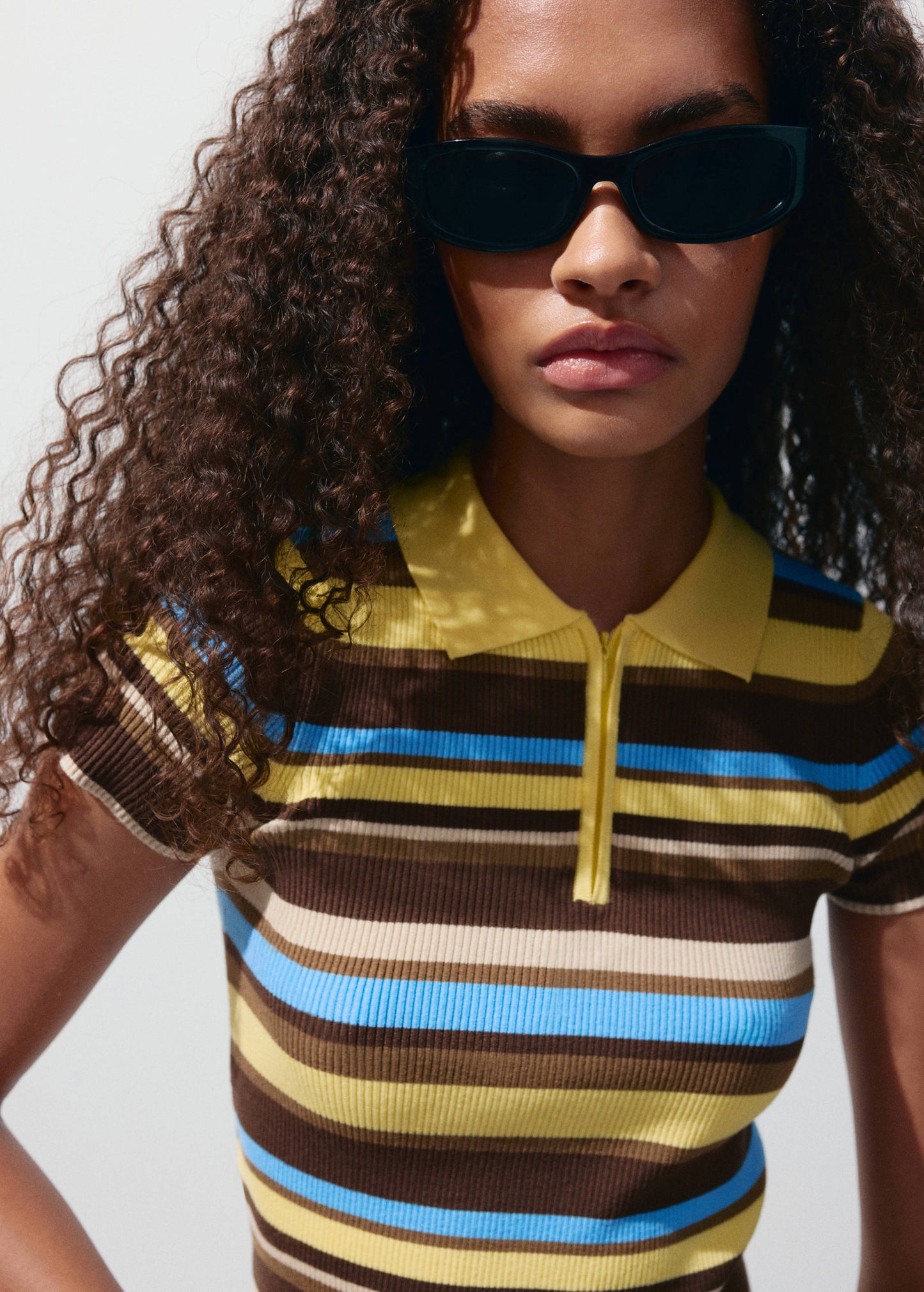 Striped rib sweater