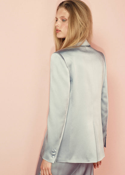 Topstitched lapel blazer