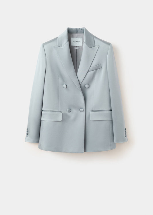 Topstitched lapel blazer