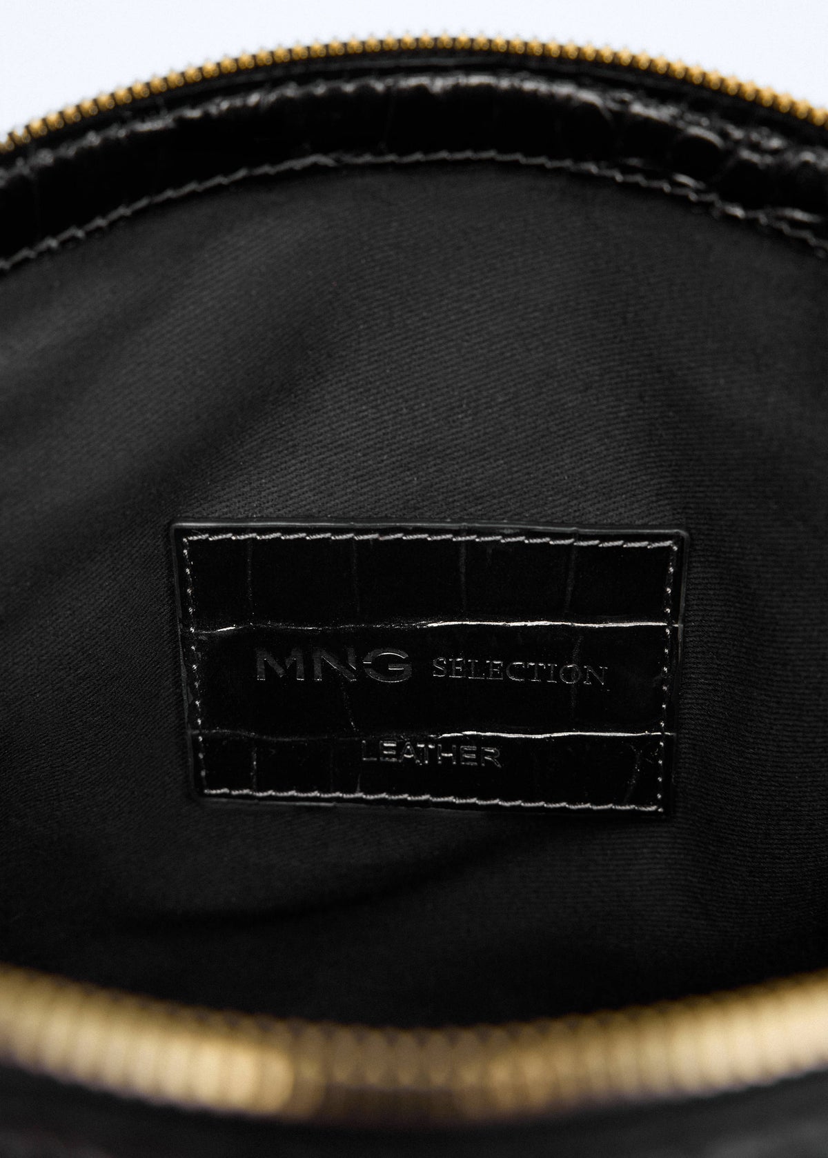 Croc-effect leather clutch bag