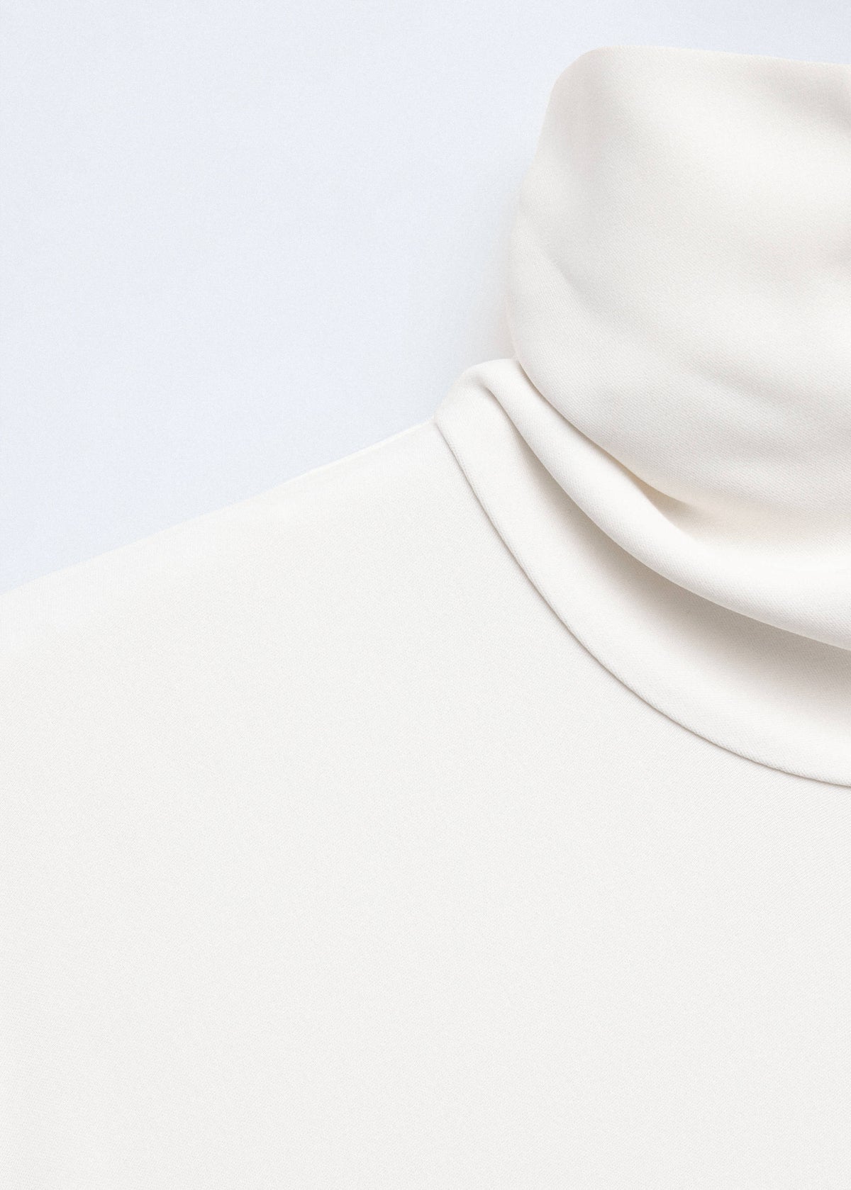 Asymmetric high-neck blouse
