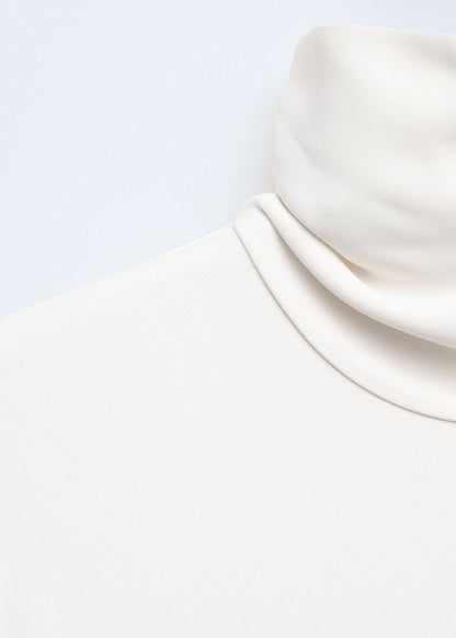 Asymmetric high-neck blouse