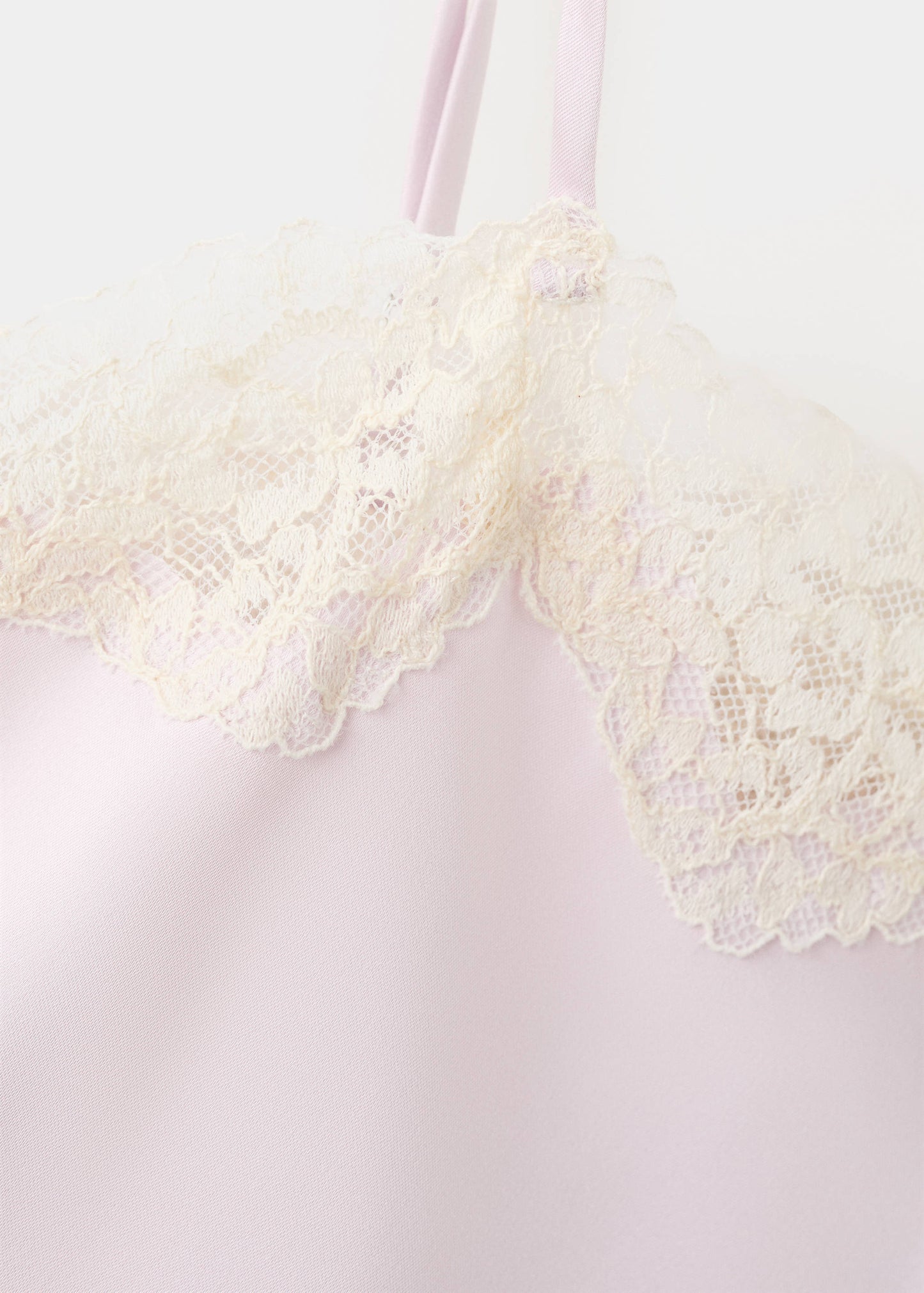 Lace detail satin top