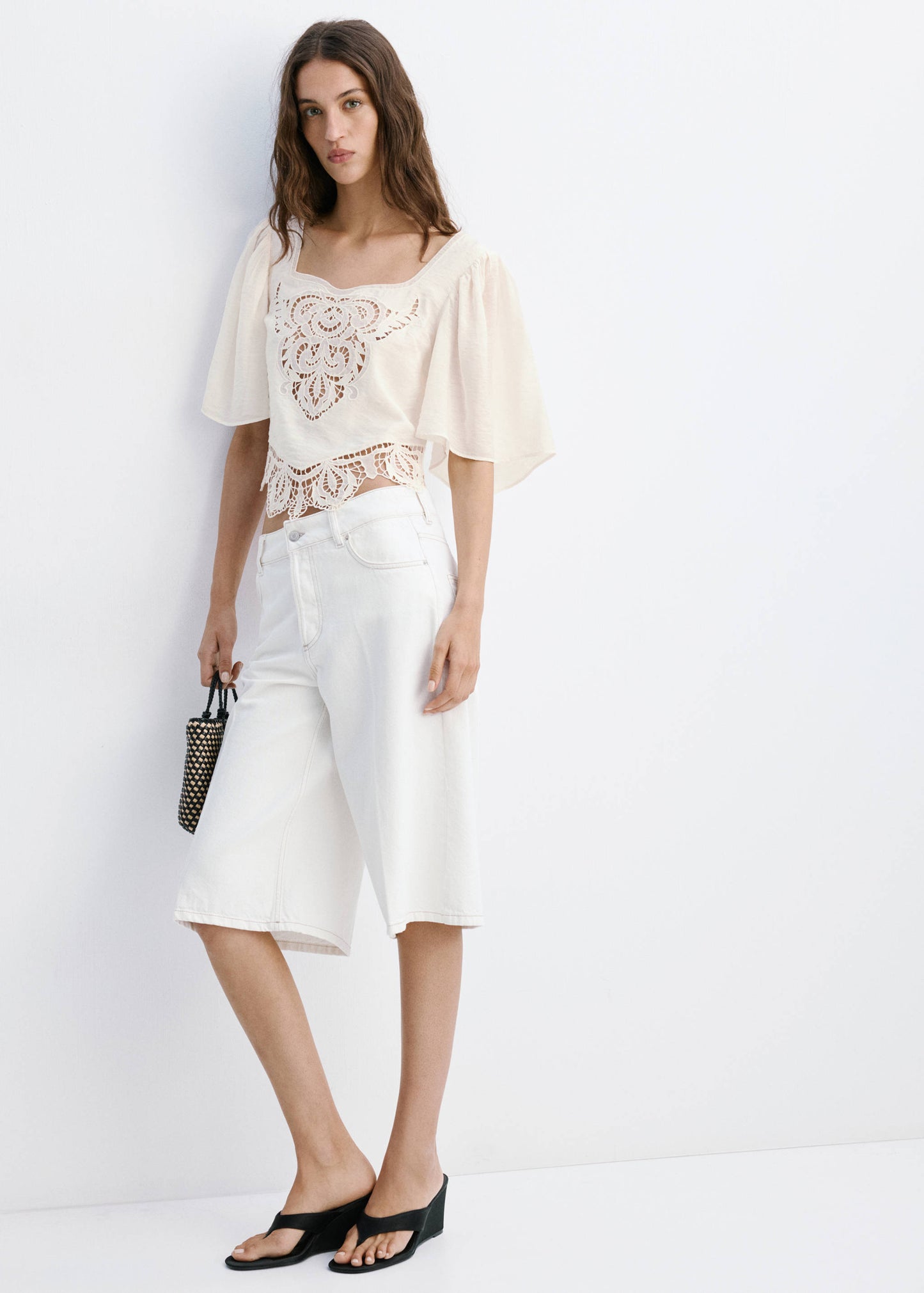 Broderie anglaise crop top