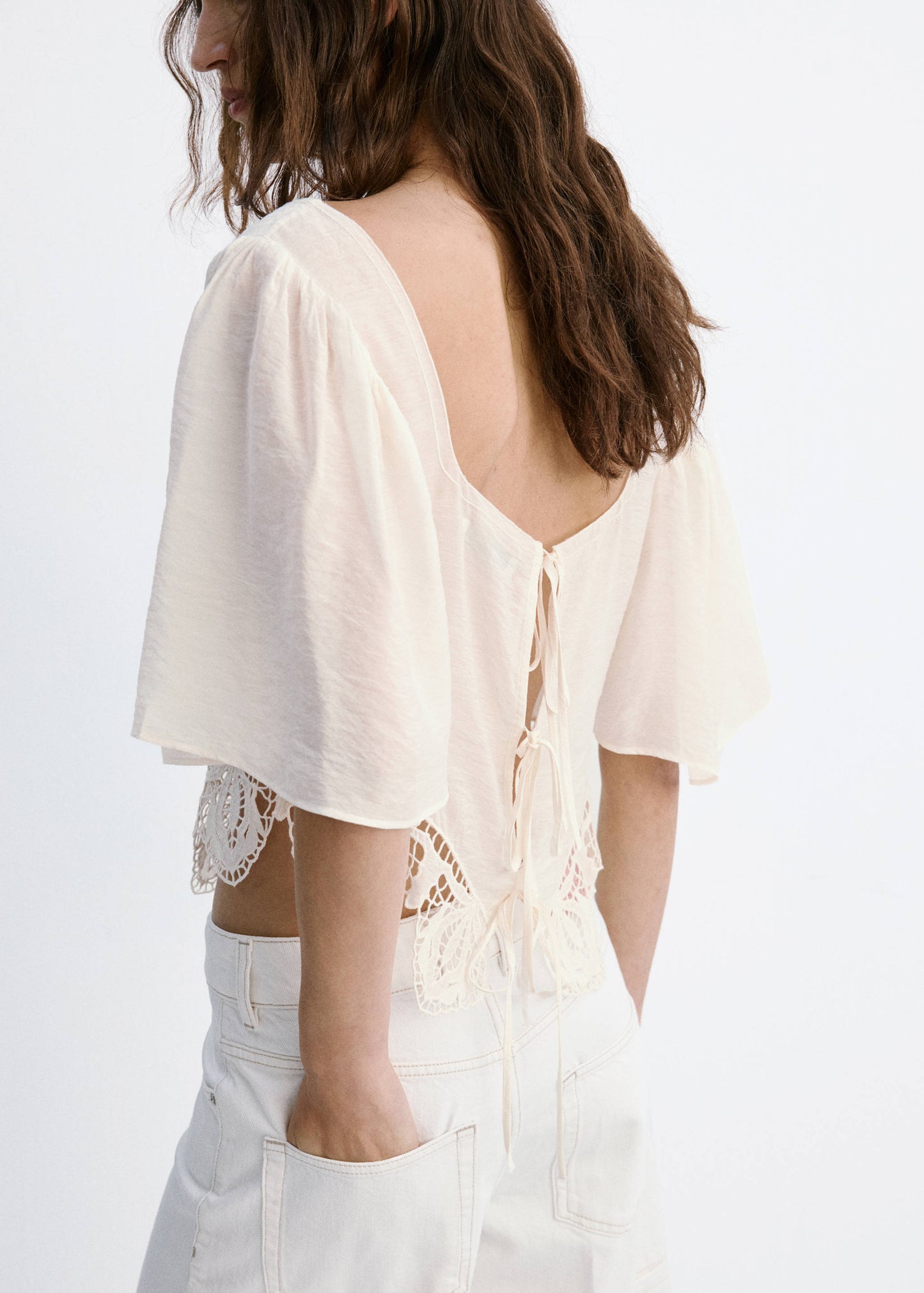 Broderie anglaise crop top