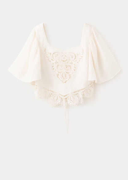 Broderie anglaise crop top
