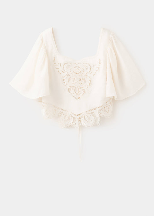 Broderie anglaise crop top