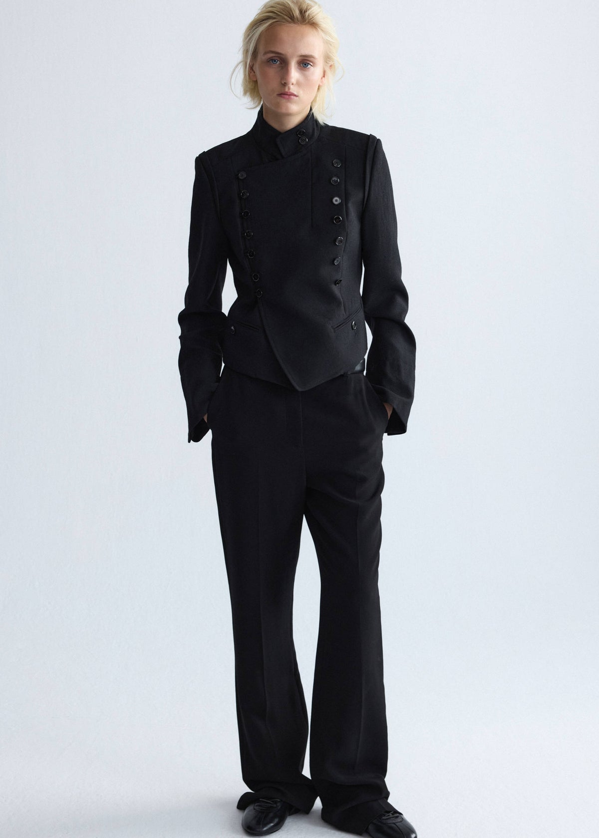 100% wool suit jacket with buttons