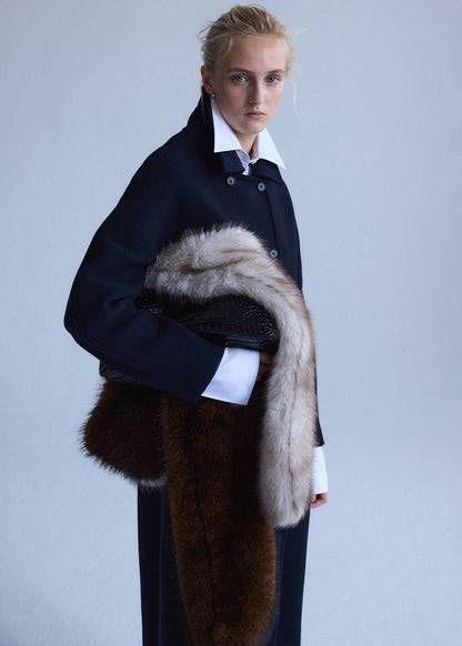Double-breasted virgin wool coat