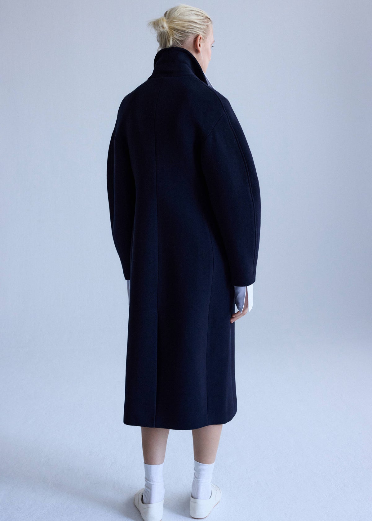 Double-breasted virgin wool coat