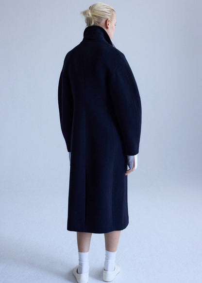 Double-breasted virgin wool coat