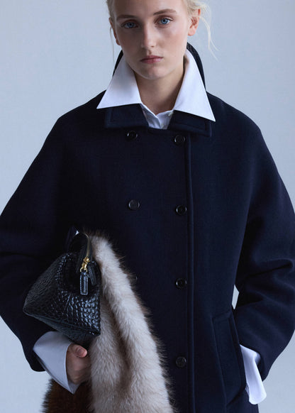 Double-breasted virgin wool coat