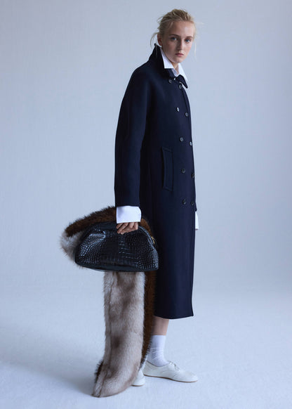 Double-breasted virgin wool coat