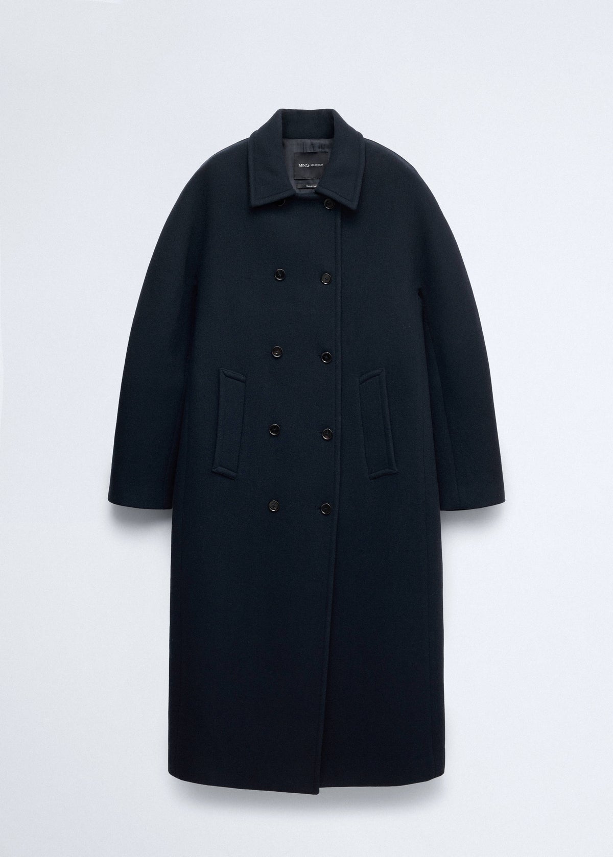 Double-breasted virgin wool coat