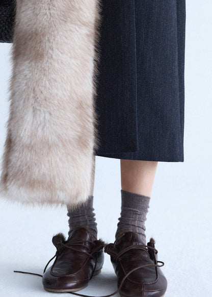 Ribbed wool blend socks