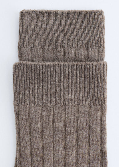 Ribbed wool blend socks