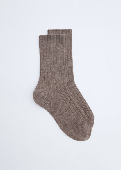 Ribbed wool blend socks