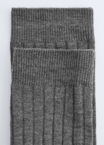 Ribbed wool blend socks