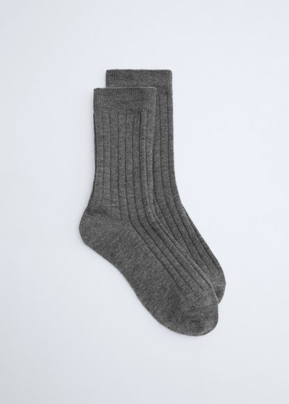 Ribbed wool blend socks