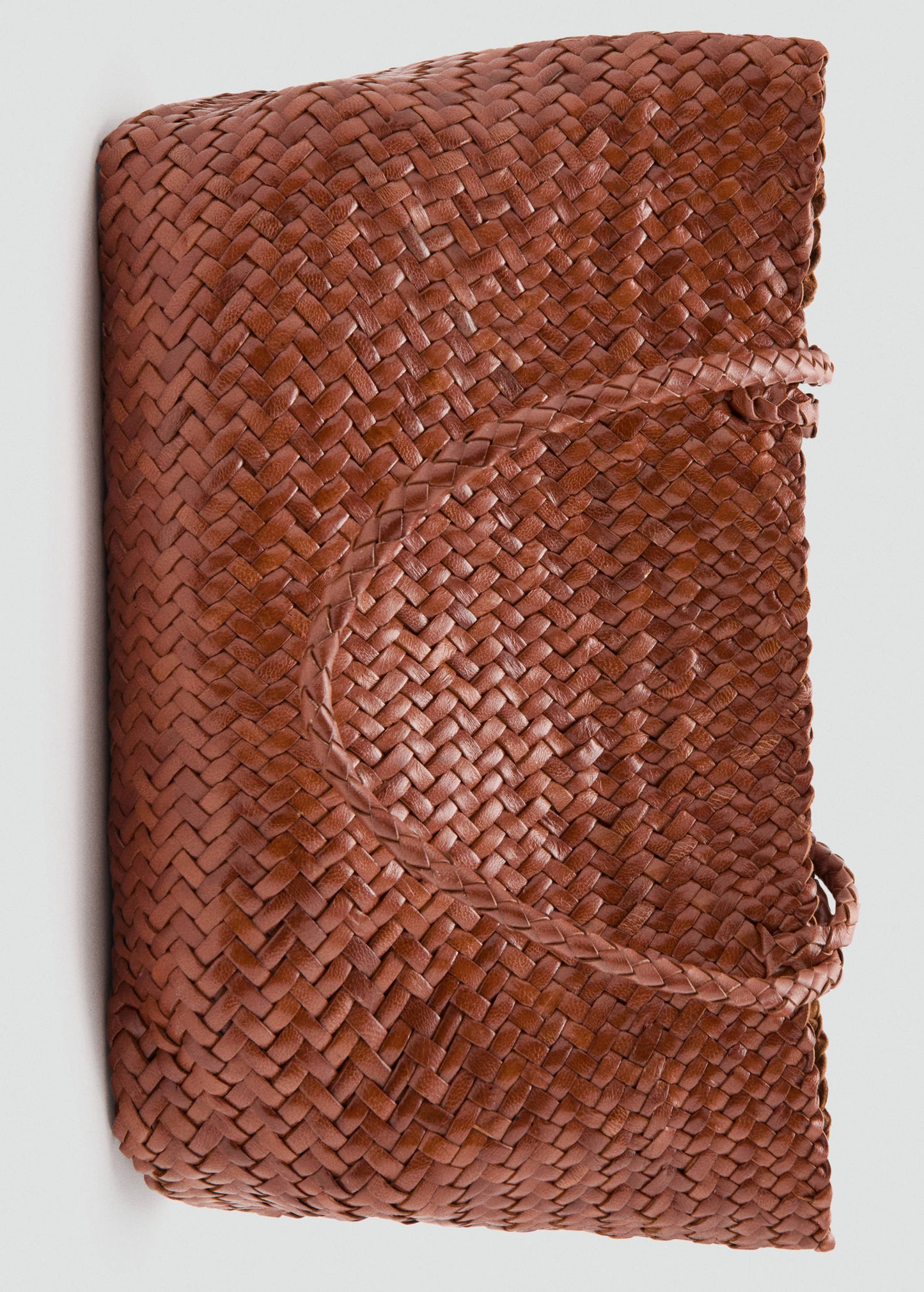 Braided leather shopper bag