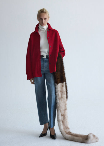 Oversized suede shirt