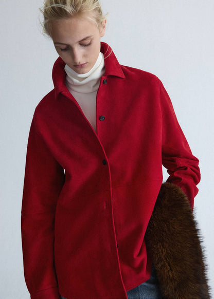 Oversized suede shirt
