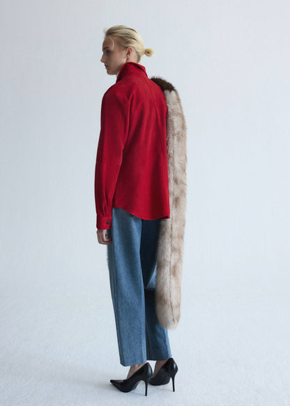 Oversized suede shirt