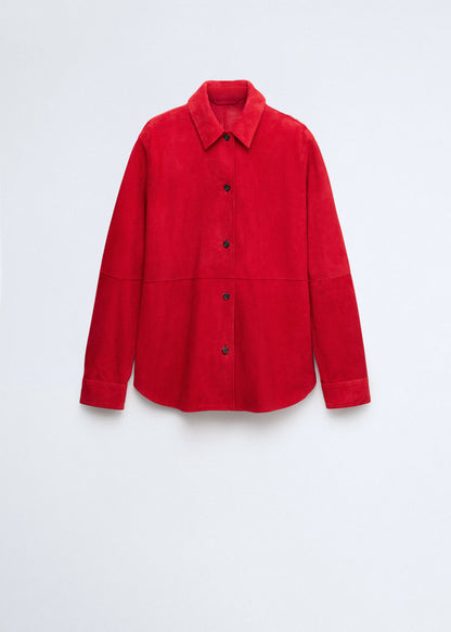 Oversized suede shirt