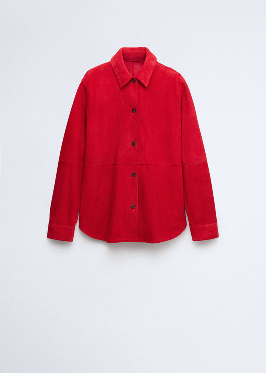 Oversized suede shirt