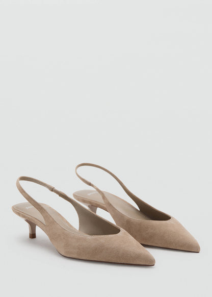 Suede kitten heel shoe