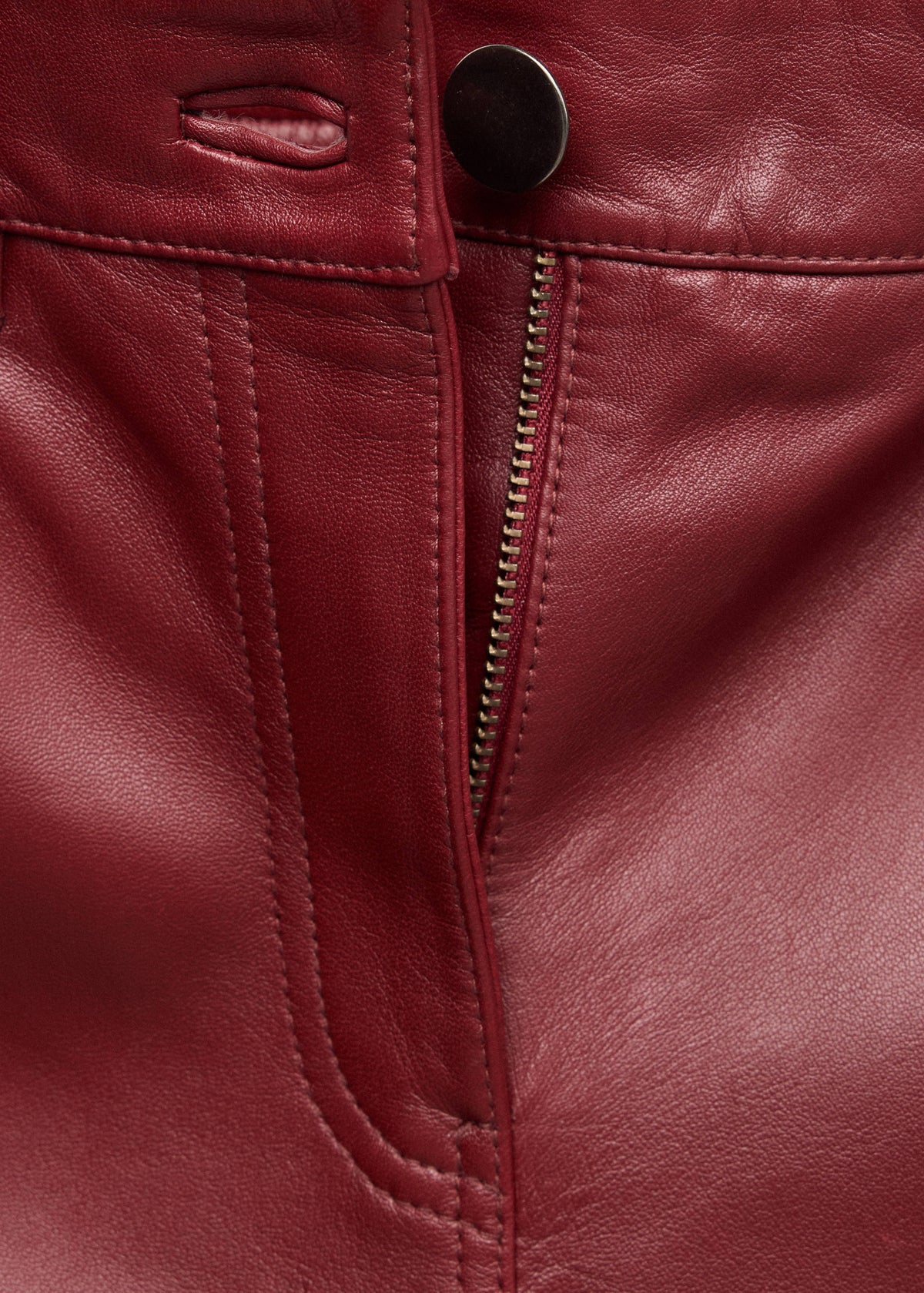 Straight-fit leather trousers