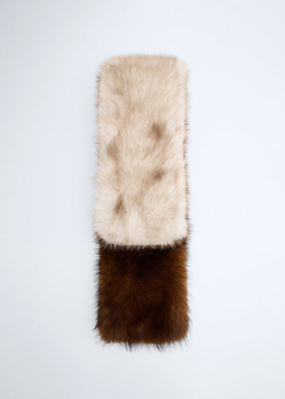 Faux fur contrast scarf