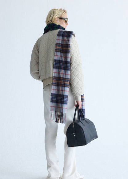 Quilted jacket with leather panels