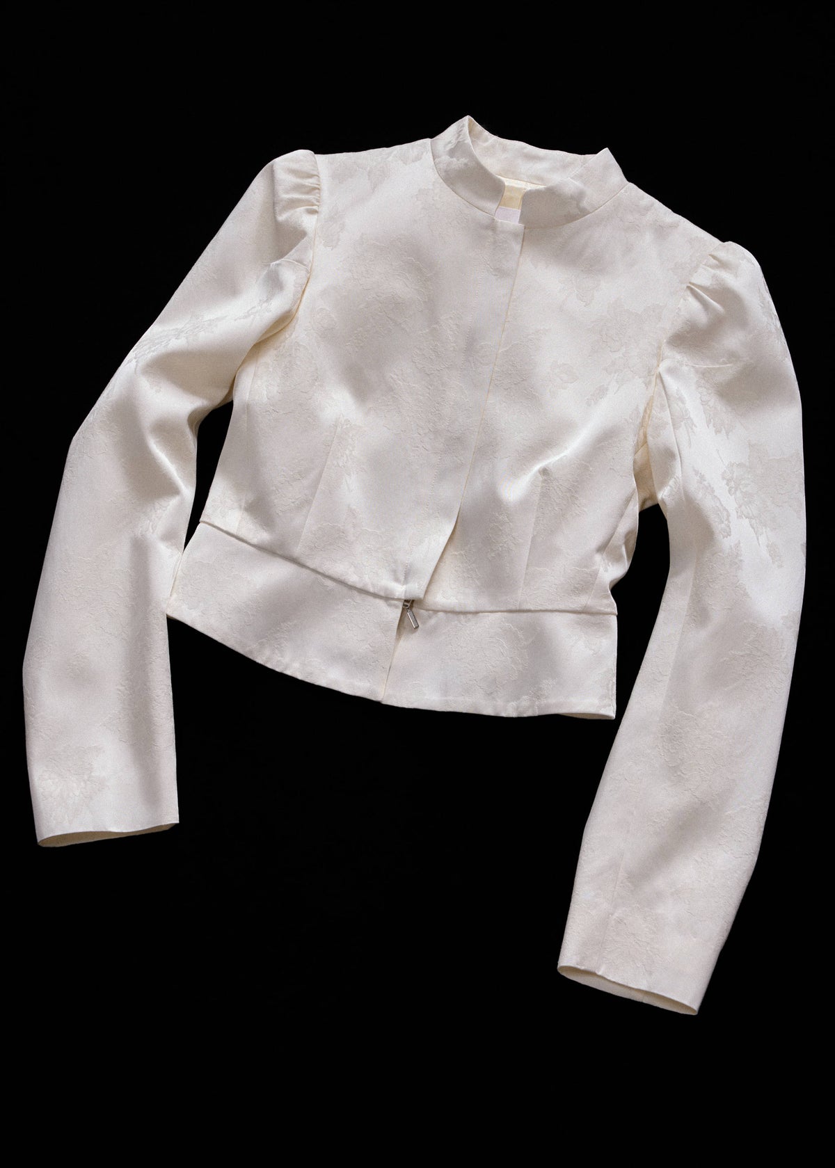 Jacquard jacket with stand collar
