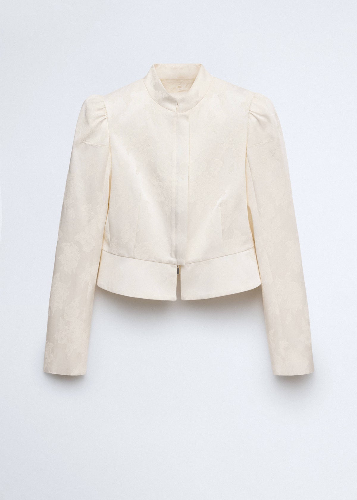 Jacquard jacket with stand collar