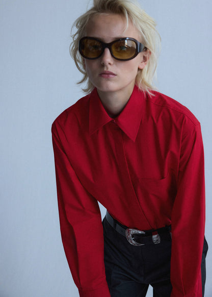 Poplin shirt with pocket