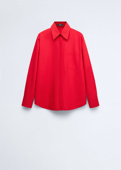 Poplin shirt with pocket