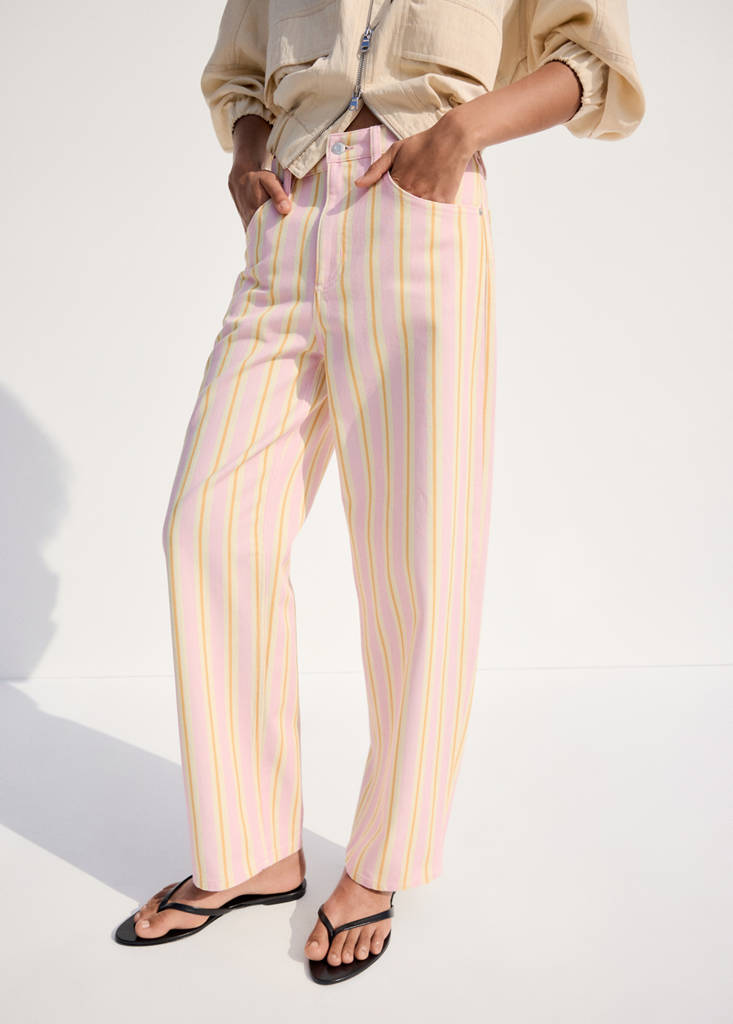 Balloon striped jeans