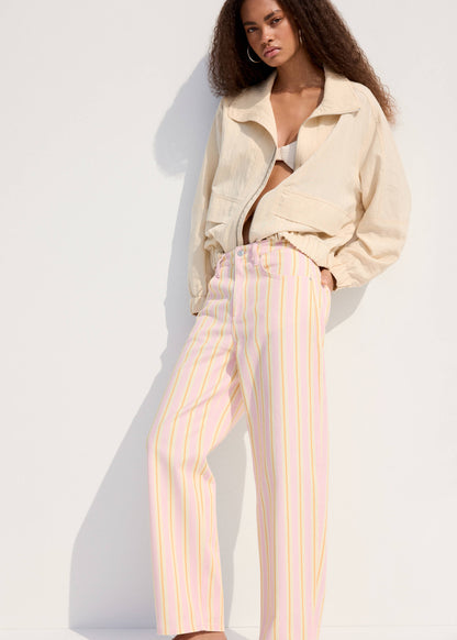 Balloon striped jeans