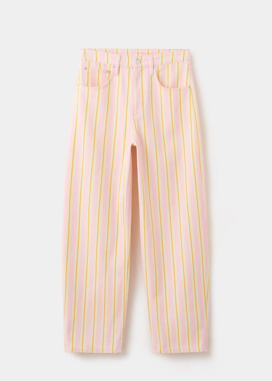 Balloon striped jeans