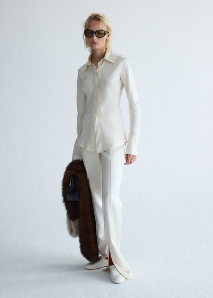 Satin shirt with bow at the back