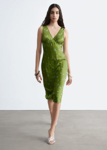V-Neck Slip Midi Dress