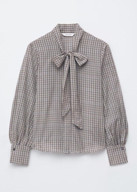Silk-Blend Bow-Detail Blouse