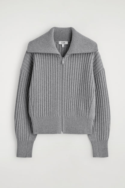 Ribbed merino wool jacket