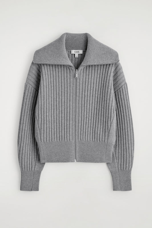 Ribbed merino wool jacket
